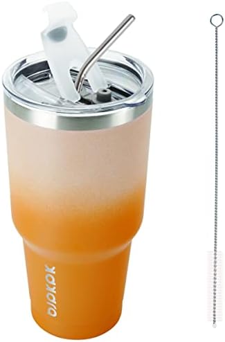 BJPKPK 30 oz Tumbler with Lid and Straw, Insulated Stainless Steel Cup