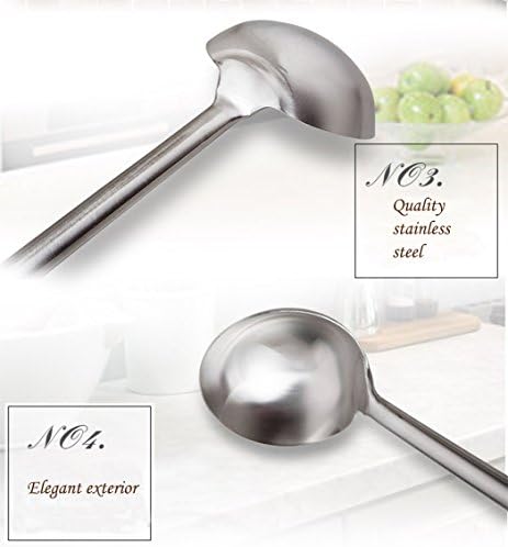 Tenta Kitchen Professional Large Stainless Steel Serving Ladle Spoon - Gravy Ladle Soup Spoon For School Canteen,Hotel Kitchen,Restaurant (3.86"x17")