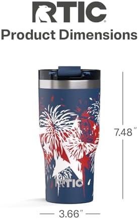 RTIC 20oz Essential Tumbler with Lid, Ceramic Lined, Fireworks