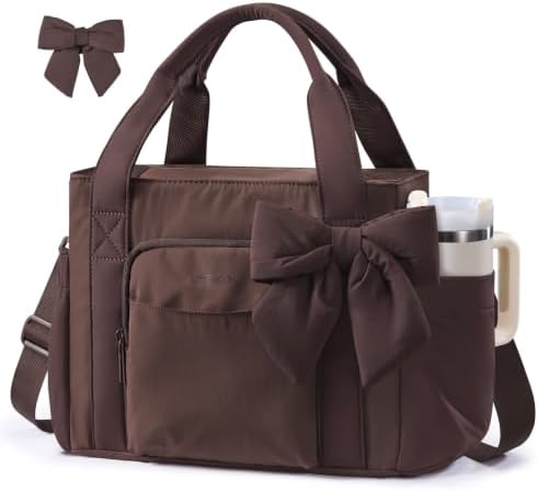 LOVEVOOK Insulated Lunch Box for Women,Adult Lunch Cooler Tote Bag with Bow
