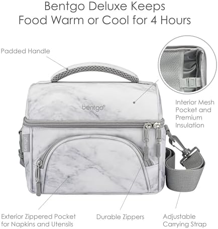 Bentgo Deluxe Insulated Lunch Bag with Adjustable Strap & Outer Pocket