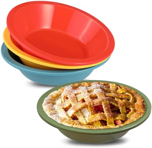 Webake 5 Inch Silicone Mini Pie Pans for Baking, Non-stick Small Tart Pan Quiche Baking Dish, BPA-Free Set of 4