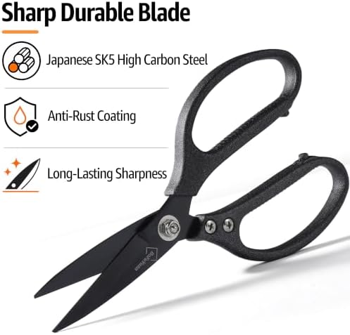 BoFuYuan Heavy Duty Scissors for Cutting Carpet Cardboard Leather Fabric