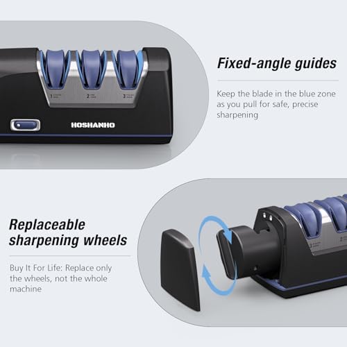 HOSHANHO Electric Knife Sharpener, 3-Stage Knife Sharpener for All Knives