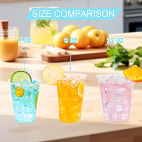 BYSNOW 2000 Pack 12 oz Clear Plastic Cups, Disposable Plastic Water Cups