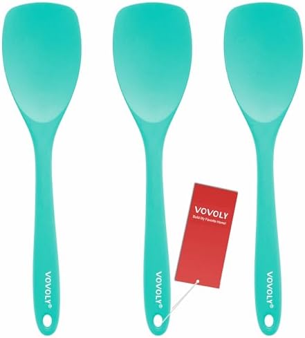 Vovoly Silicone Spatula Spoon Set, 11 IN, Teal, Spoonulas Heat Resistant
