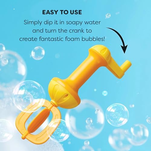 HABA Toddler Bath Toys: Bubble Bath Whisk for Sensory Play, Bubble Maker for Bathtub and Fun Beach and Water Toys for Toddlers, Yellow