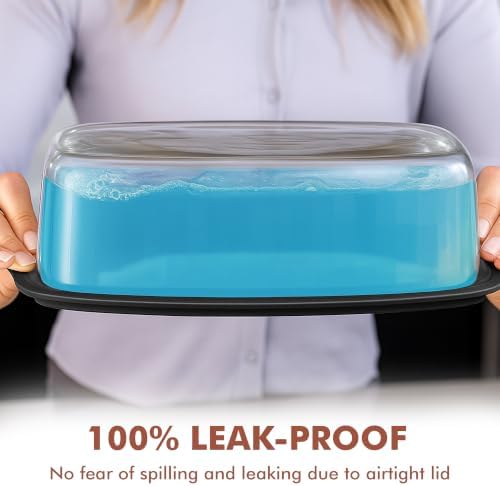 Razab 7.6 Cups / 1800 Ml / 1.9 Qt Large Glass Loaf Pan with Lids for Baking