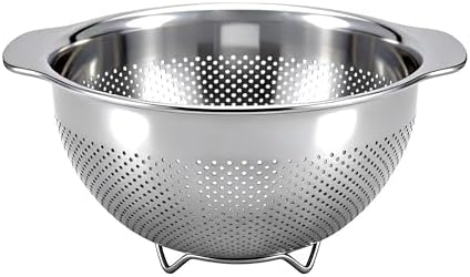 Stainless Steel Colander for Kitchen with Handle for Pasta (5QT)