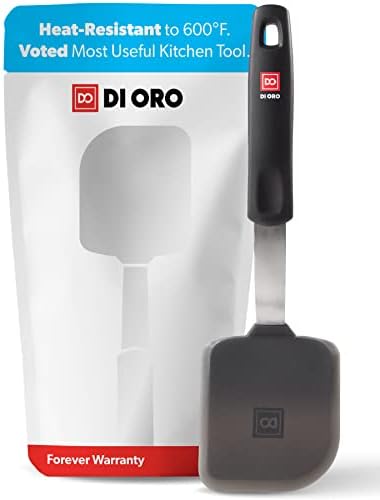 DI ORO Mini Silicone Spatula - Egg & Cookie Turner, 600F Heat Resistant
