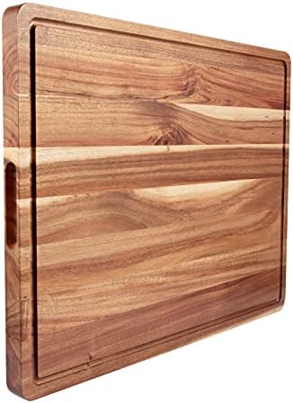 GlowSol Extra Large Acacia Wood Cutting Boards for Kitchen, 24 x 18 Inch
