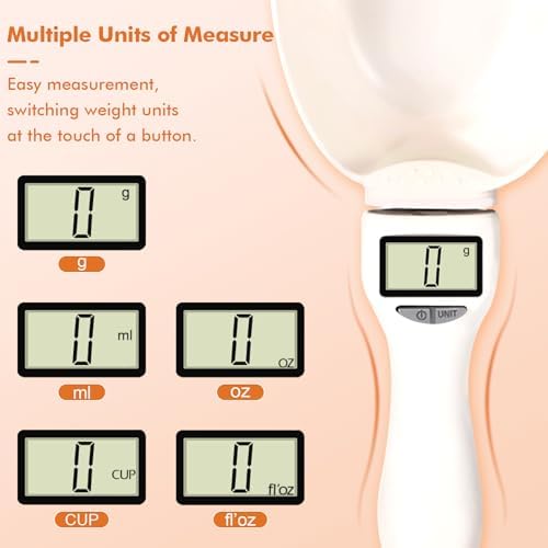 2pcs Digital Measuring Spoon, Digital Food Measuring Scoop Scale,Adjustable Measuring Spoon,Electronic Kitchen Measuring Spoon Scale for Cooking Baking、Kitchen Gadgets,Pet Dog Cat Food