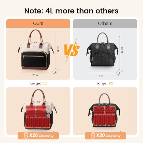 LOVEVOOK Lunch Bag Women, Insulated Lunch Box for Women with Cup Holder