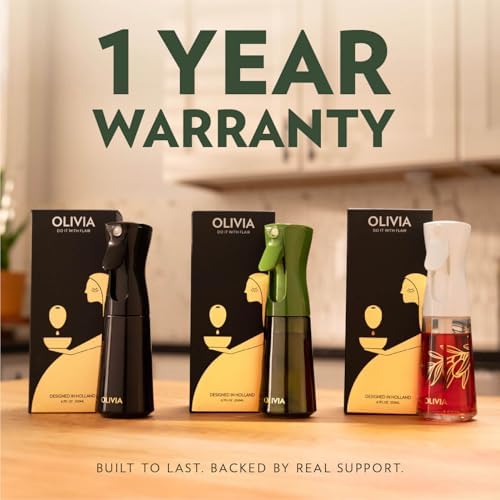 FLAIROSOL OLIVIA SIGNATURE Oil Sprayer for Cooking, 200ml Glass, Green/Gold