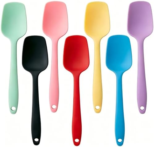 Silicone Spatulas 7Pcs, 8.2 Inch Small Spoon Spatula Set, BPA-Free
