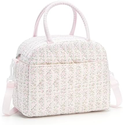 MEXS Lunch Bag for Women Reusable Lunch Box Quilted Puffer Large Capacity Insulated Cooler Tote Bags Work Travel Picnic
