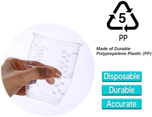 200Pcs 8oz Graduated Clear Plastic Measuring Cups