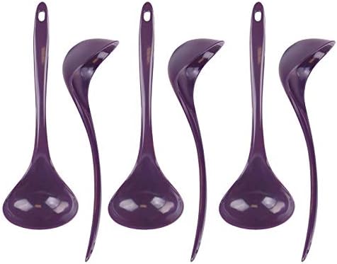 Reston Lloyd Melamine Soup Ladle Kitchen Utensil, Premium Quality Utensil with Heat Resistant Ergonomic Handle, Durable BPA-Free Plastic, 10.5 inch long, 6pc Set, Plum