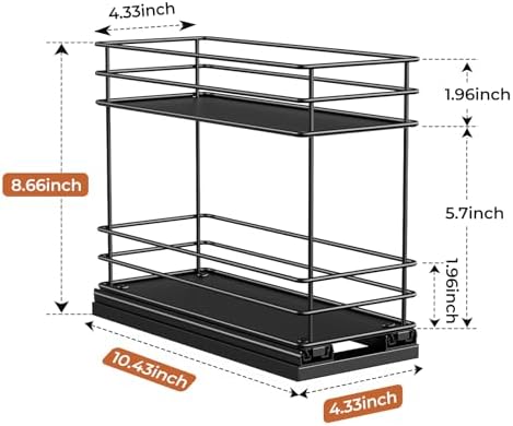 Mystozer Pull Out Spice Rack Organizer for Cabinet, Slide Out Spice Racks