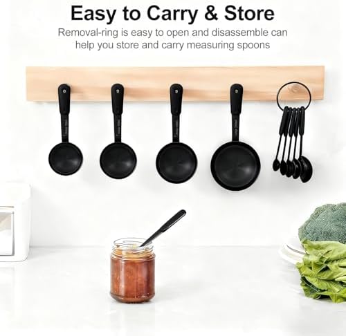 Bopei 10-Pcs Stainless Steel Measuring Cups & Spoons Set, Matte Black