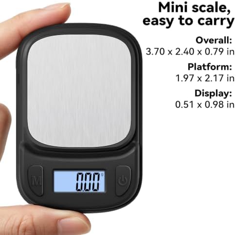 Fuzion Digital Pocket Gram Scale 500g x 0.01g, Mini Jewelry Scale ASTRO-500