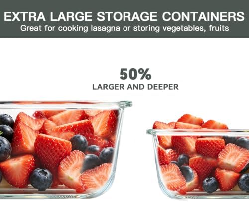 M MCIRCO 6 Pack Extra Large Glass Food Storage Containers with Lids