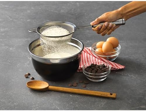 GoodCook Gourmet 6-inch Hand Strainer, Stainless Steel Diamond Shaped Ergonomic Handle with Hang Loop