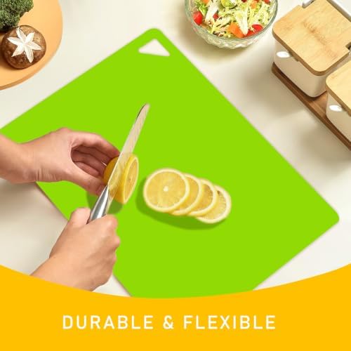 7 Pieces Plastic Flexible Cutting Boards for Kitchen, BPA- Free,15"x12"