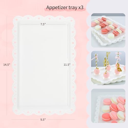 Pack of 11 NWK Cake Stand Set of Cupcake Stand, Tray & Table Cloth (White)