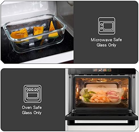 UMEIED 10 Pack Glass Food Storage Containers with Lids Leakproof, Airtight Glass Meal Prep Containers For Lunch, On The Go, Leftover, Dishwasher Safe