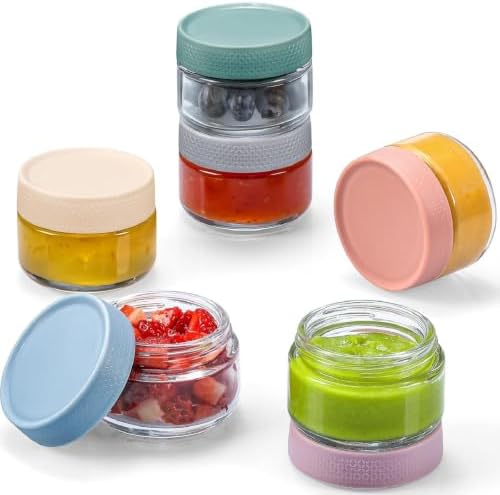 NETANY 2oz Glass Salad Dressing Containers, 6-Pack Small Sauce Containers with Lids and Mini Condiment Cups Containers,To Go Glass Jars for Meal Prep Lunch box