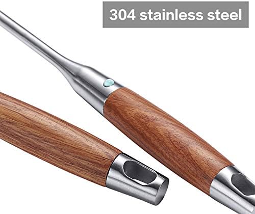 AOOSY Soup Ladle,304 Stainless Steel Cooking Ladle Spoon with Wooden Handle