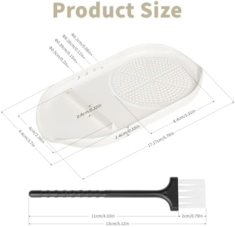 WhiteRhino 4 in 1 Ceramic Garlic Grater with Egg Cracker,Spoon Rest and Herb Stripper, Ginger Grater Plate for Grinding Wasabi Fruits Vegetables Ginger Garlic Cheese(6.76inx3.7in)