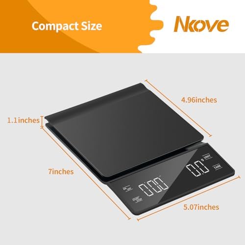 NKOVE Coffee Scale with Timer, 0.1g High Precision Espresso Scale 3kg (Pack of 3)