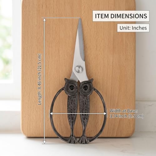 XSNBRD Kitchen Shears Sharp, Black Gun Stainless Steel Owl Scissors.