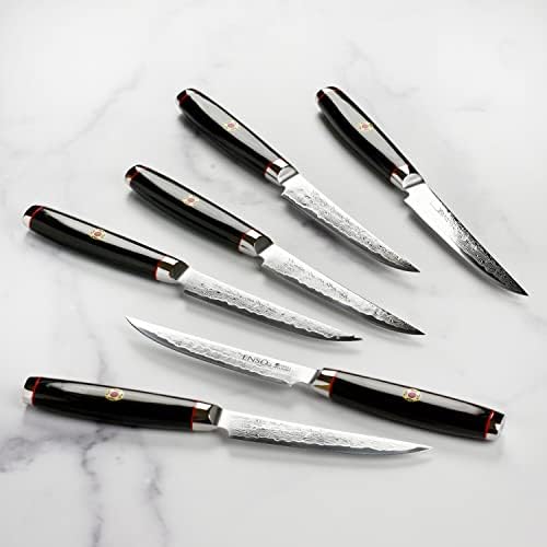 Enso SG2 18 Piece Knife Set - Made in Japan - 101 Layer Stainless Damascus with Dark Ash Knife Block