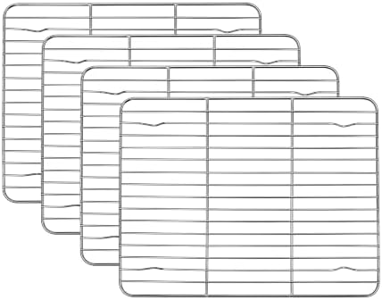 Homikit 4 PCS Cooling Racks for Quarter Sheet Pan, 12"x 9" Oven Baking Rack