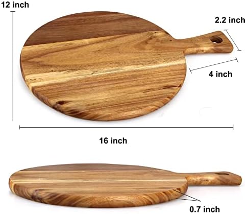 Acacia Wood Cutting Boards for Kitchen Round Chopping Charcuterie Boards