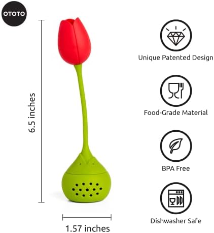 Cute Tea Infuser by OTOTO - Loose Leaf Tea Steeper, Tea Accessories, Tea Diffusers, Tea Infuser for Loose Leaf Tea, Tea Strainers, Cute Gifts, Tea Gift Set, Kitchen Gifts, Cooking Gadgets
