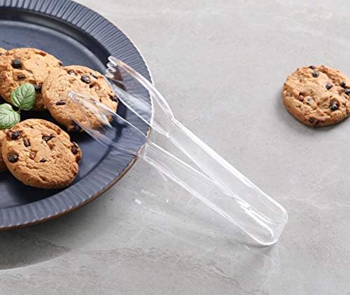 New Star Foodservice 35582 High Heat Plastic, Straight Edge Utility Tong, 6", Clear, Set of 12