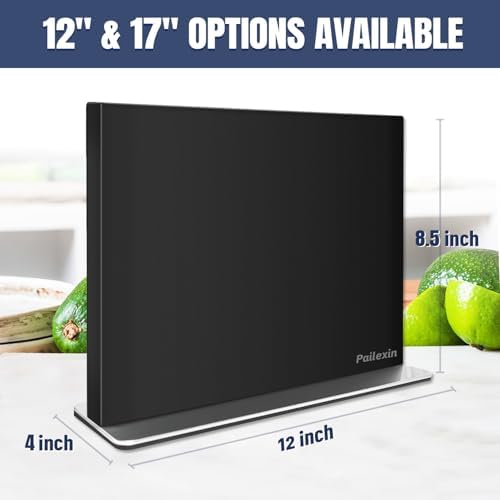 Magnetic Knife Block Without Knives—Black, Stainless Steel, 12"
