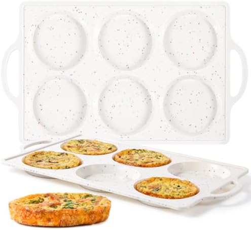 CAKETIME Jumbo Muffin Top Pan Non Stick,4 Inch Metal Frame Round Egg Baking Pan for Oven English Muffins, Whoopie Pies, Corn Bread, Egg Bites, Breakfast Sandwiches Tarts 2 Confetti