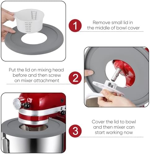 Stainless Steel Bowl Compatible with Kitchenaid Mixer 4.5/5QT，With Grey Lid,5 Quart Stainless Bowl for Kitchen Aid Mixing,With Green Lid