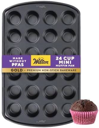 Wilton Gold Non-Stick Muffin Pan, Made Without PFAS, 24-Cup