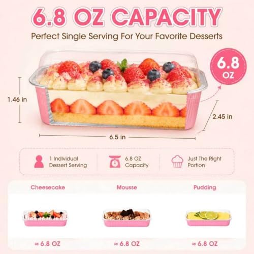 100 Pack Mini Cake Pans with Lids and Spoons
