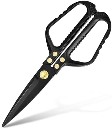 Kitchen Scissors - Heavy Duty Kitchen Shears with Stainless Steel Titanium-Coated Blades for Food, Poultry, Meat & Herbs - Sharp All Purpose Cooking Scissors Dishwasher Safe
