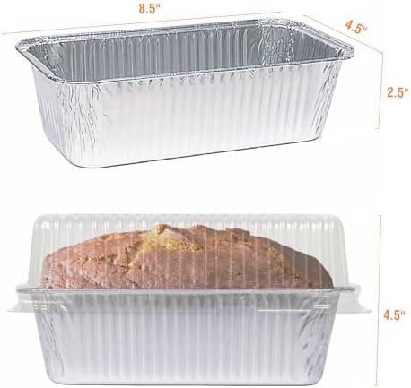 2lb Disposable Loaf Pans with Lids, 30 Pack