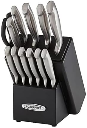 Farberware EdgeKeeper 13-Piece Self-Sharpening Knife Block Set, Black