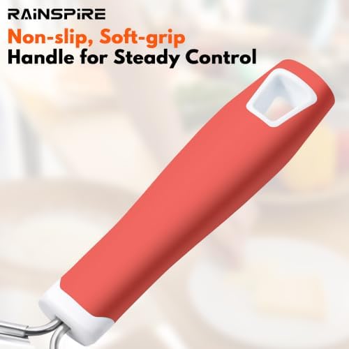 Rainspire Professional Cheese Graters for Kitchen Stainless Steel Handheld, Metal Lemon Zester Grater With Handle For Cheese, Chocolate, Spices, Kitchen Gadgets Tools, Soft Grip Handle (Coral)