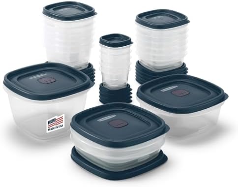 Rubbermaid EasyFindLids Food Storage Containers in Special-Edition Insignia Blue, 42 Piece